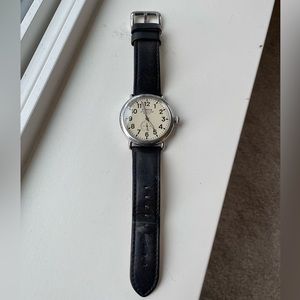 Shinola Runwell 47mm - Cream Dial Black Leather Strap